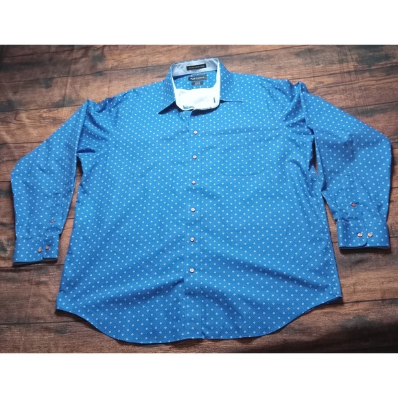 Paul Fredrick Other - Paul Fredrick Classic Fit Long Sleeve Button Up Shirt Men's 2XL Blue